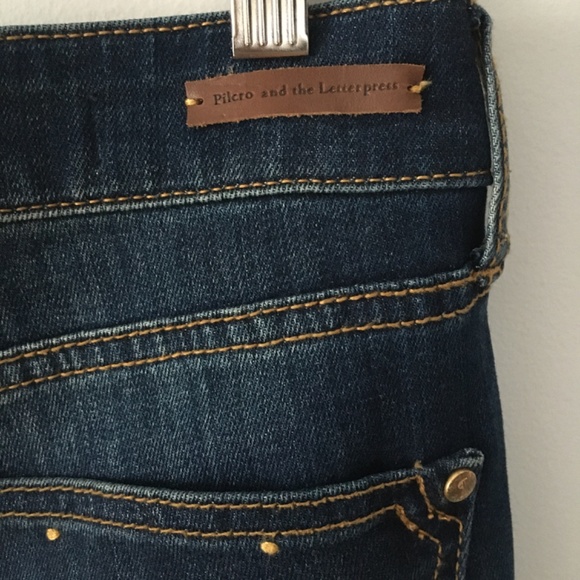 Anthropology Pilcro and the Letterpress cropped straight jeans sz 27 - Picture 3 of 10